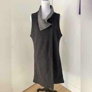 TOAD & CO Wildling Long Vest Snap Closure Funnel Neck Pockets Lagenlook Layer